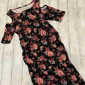 Cold shoulder floral maternity dress size small